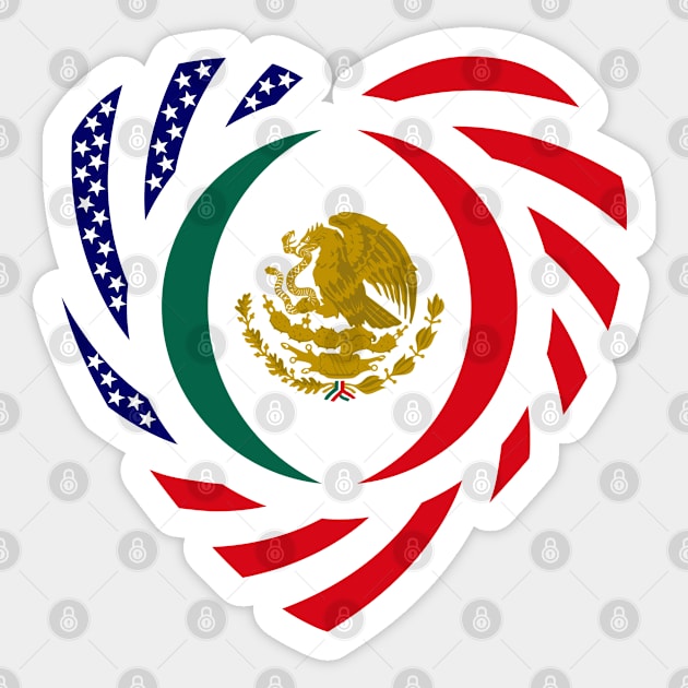 Mexican American Multinational Patriot Flag (Heart) Sticker by Village Values